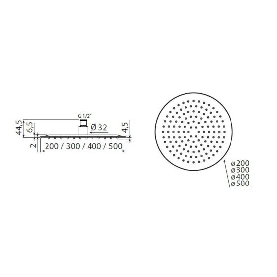 Rysunek techniczny deszczownicy Vedo VSN0200