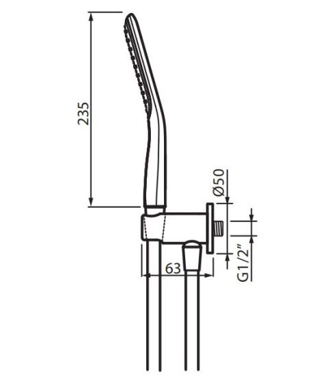 Vedo Desso kompletny system natryskowy podtynkowy III VBD4223/20 rysunek techniczny zestawu punktowego