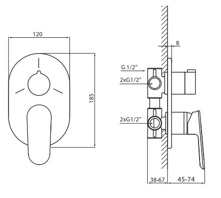 Rysunek techniczny baterii VBO8017