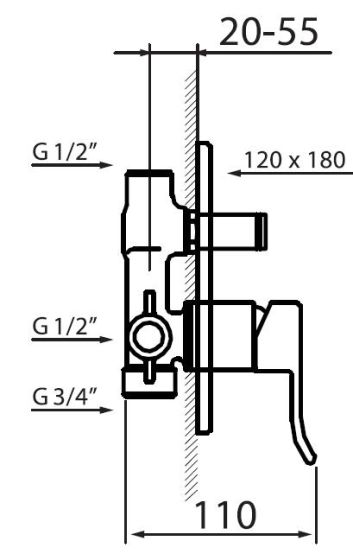 Rysunek techniczny baterii VBC1016