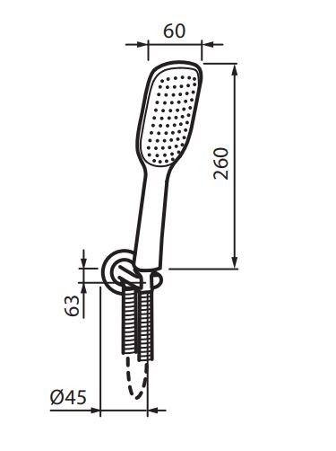 Rysunek techniczny zestawu natryskowego VBO8126