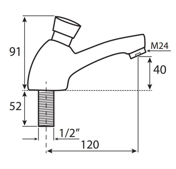 Bateria czasowa umywalkowa / Nr KAT: VZC5501 rysunek techniczny