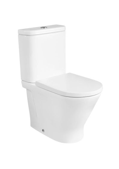 Roca Gap Round miska WC Rimless kompaktowa biała przyścienny powłoka Supraglaze A3420N7S00