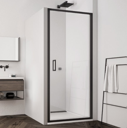Ronal - Sanswiss Top Line S Drzwi do wnęki 90 cm (87,5-92,5 cm) profil czarny mat TLSP0900607