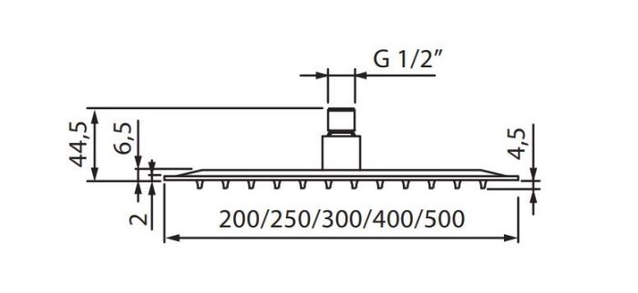 Deszczownia Vedo Sette VSN2250 - rysunek techniczny