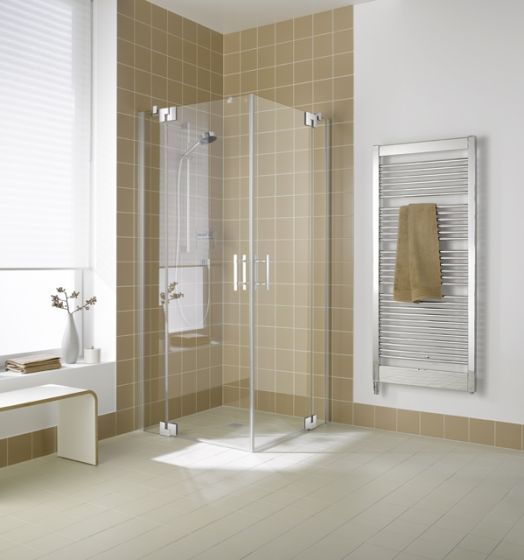 Kermi Filia XP kabina 120x120cm wejście narożne srebrny połysk FXEPR12020VPK+FXEPL12020VPK