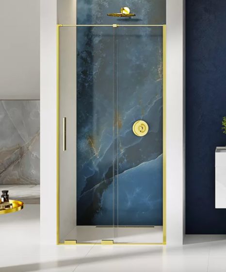 New Trendy SMART LIGHT GOLD Drzwi wnękowe przesuwne 180 cm szkło 8 mm, jasny złoty EXK-4221