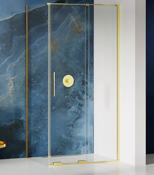 New Trendy SMART LIGHT GOLD Kabina prysznicowa 100x100 cm szkło 8 mm, jasne złoto EXK-4230