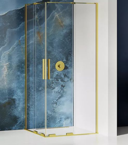 New Trendy SMART LIGHT GOLD Kabina prysznicowa 120x120 cm drzwi podwójne, jasne złoto EXK-4277