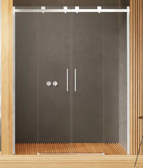 New Trendy SOFTI Drzwi wnękowe przesuwne podwójne 140 cm chrom, soft close EXK-3905