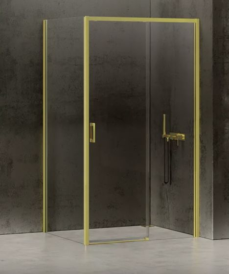New Trendy PRIME LIGHT GOLD Kabina prysznicowa 100x100 cm lewa, jasne złoto D-0420A/D-0225B
