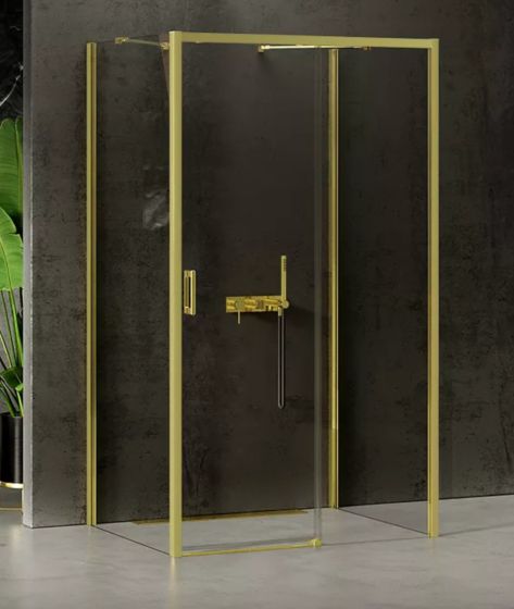 New Trendy PRIME LIGHT GOLD Kabina przyścienna 100x100 cm prawa, jasne złoto K-1131