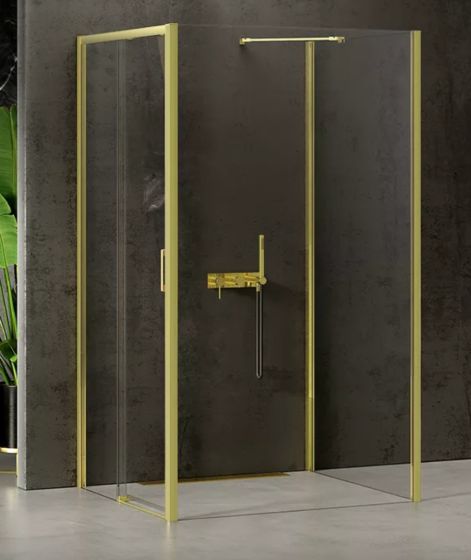 New Trendy PRIME LIGHT GOLD Kabina przyścienna 120x120 cm lewa, jasne złoto K-1641