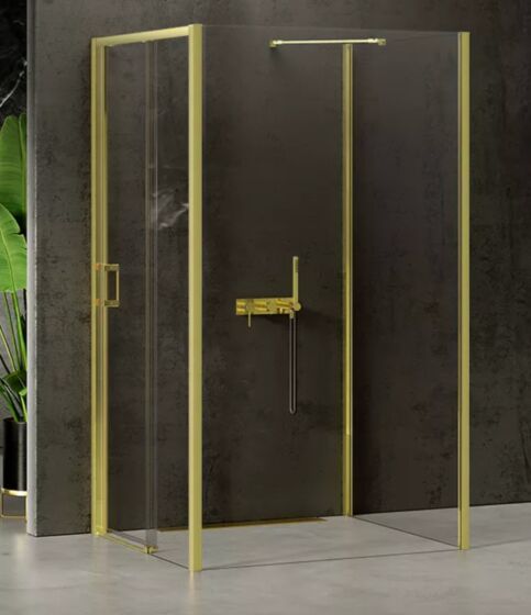New Trendy PRIME LIGHT GOLD Kabina przyścienna 120x100 cm lewa, jasne złoto K-1503