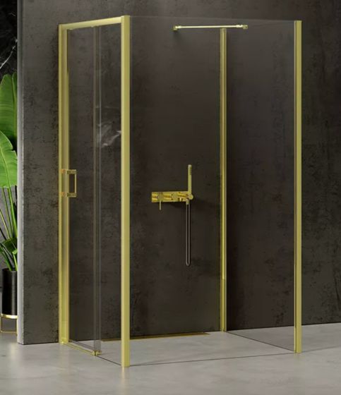 New Trendy PRIME LIGHT GOLD Kabina przyścienna 110x110 cm prawa, jasne złoto K-1560