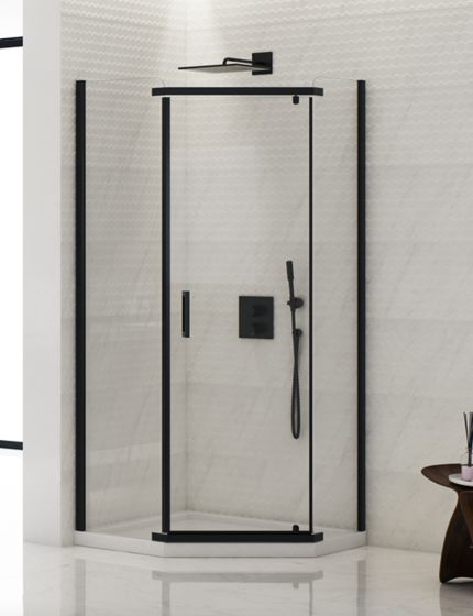 New Trendy NEW KOMFORT Kabina pięciokątna 90x90 cm szkło grafit, chrom K-0807