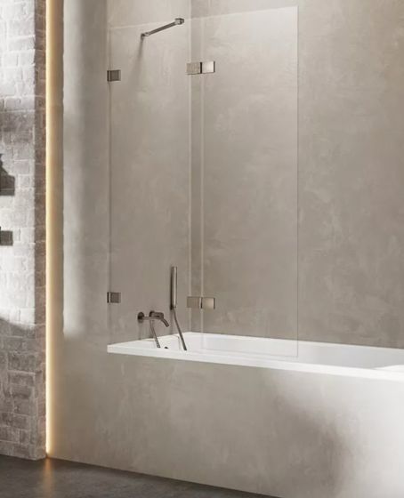 New Trendy Avexa Gunmetal Brushed Parawan 2-częściowy 120x150 cm prawy, gunmetal brushed EXK-3526
