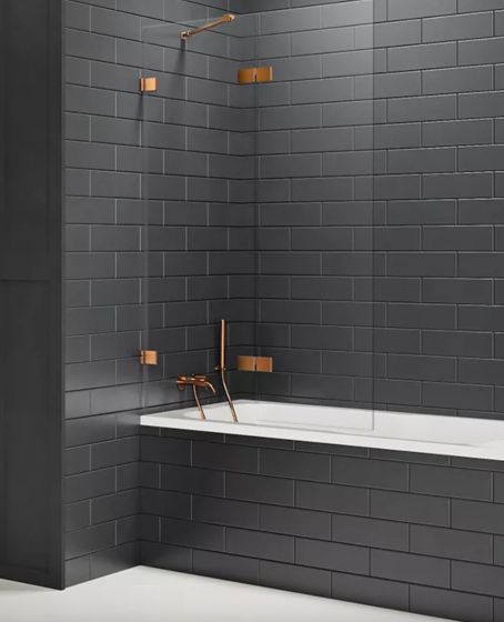New Trendy Avexa Copper Brushed Parawan 2-częściowy 140x150 cm lewy, copper brushed  EXK-3816