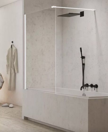 New Trendy NEW MODUS WHITE Parawan nawannowy 100x150 cm ze wspornikiem prostopadłym, biały EXK-2340-WP