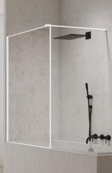 New Trendy NEW MODUS WHITE Parawan nawannowy 60x150 cm ze wspornikiem prostopadłym, biały z ramką EXK-2348-WP