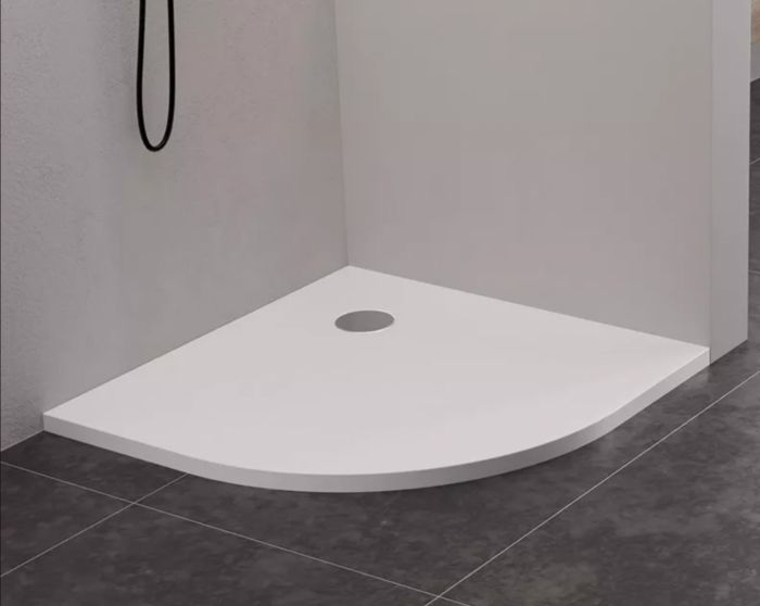 New Trendy NEX SHADE Brodzik półokrągły 80x80 cm beż, struktura  B-0481