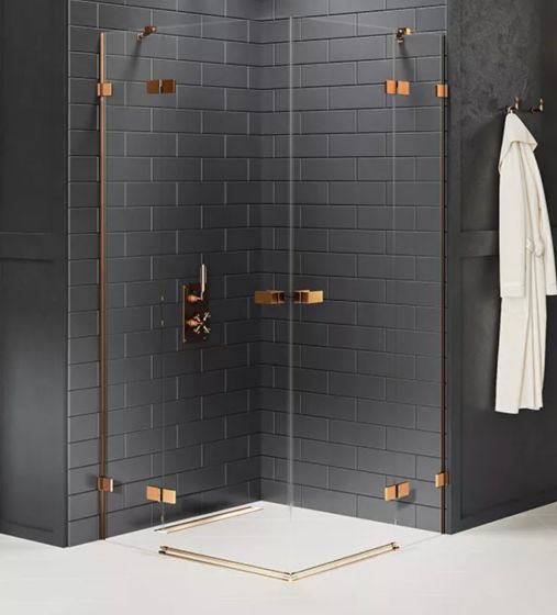 New Trendy Avexa Copper Brushed Kabina prysznicowa 80x80 cm szkło 6 mm, copper brushed EXK-3665