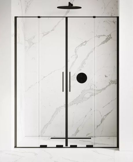 New Trendy SMART BLACK Drzwi wnękowe dwuskrzydłowe, przesuwne 140 cm czarne EXK-4119