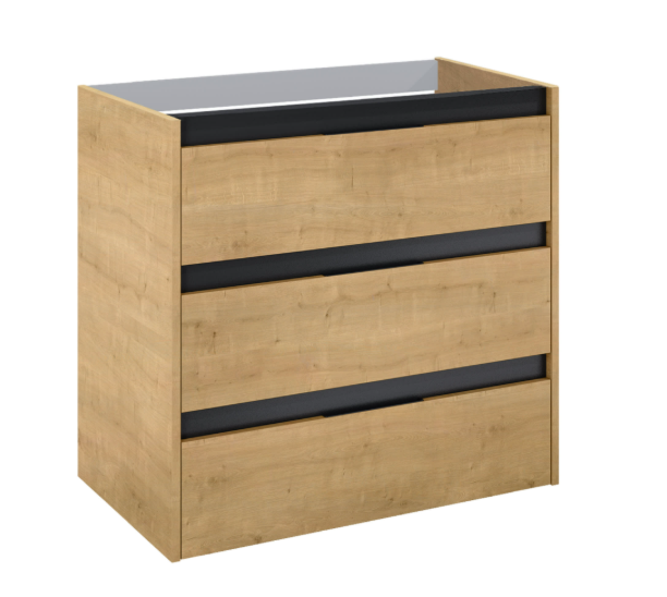 Roca Alpine Szafka łazienkowa 80 cm z 3 szufladami jasny dąb A857868464