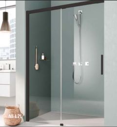 Kermi Nica NI L2L drzwi prysznicowe 100 cm wnękowe lewe czarny mat