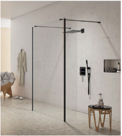 New Trendy New Modus Black ścianka prysznicowa Walk-In 3 częściowa 100 cm