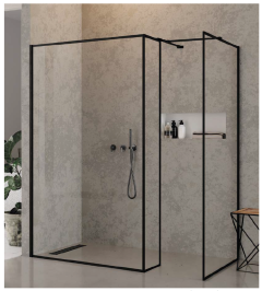 New Trendy New Modus Black ścianka prysznicowa Walk-In 80 cm boczna