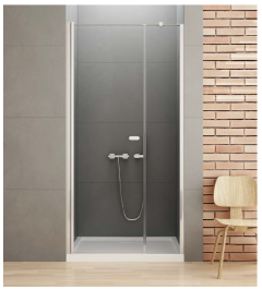 New Trendy New Soleo Drzwi prysznicowe wnękowe 120 cm ze wspornikiem skośnym