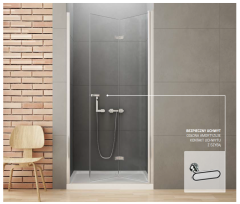 New Trendy New Soleo Drzwi prysznicowe wnękowe harmonijkowe lewe 80 cm 