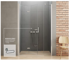 New Trendy New Soleo Drzwi prysznicowe wnękowe harmonijkowe 110 cm lewe