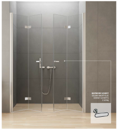 New Trendy New Soleo Drzwi prysznicowe wnękowe harmonijkowe 130 cm 