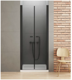 New Trendy New Soleo Black Drzwi prysznicowe wnękowe 70 cm  
