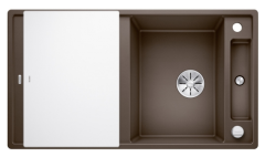 Blanco Axia 5 S Silgranit PuraDur Kawowy odwracalny korek automatyczny, deska szkło białe 