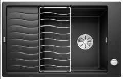 Blanco Elon XL 6 S Silgranit PuraDur Czarny odwracalny, kratka ociekowa, korek automatyczny 