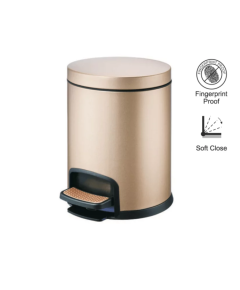 Stella Premium Kosz pedałowy okrągły 8 L, soft close, złoty 