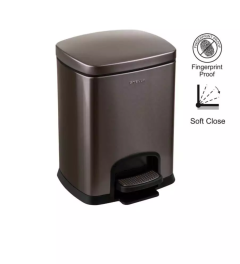 Stella Premium Kosz pedałowy prostokątny 8 L, soft close, grafit metalik 