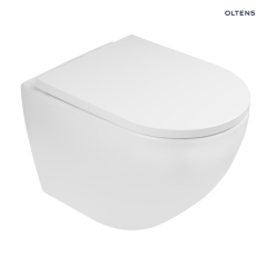 Oltens Hamnes Miska wisząca WC PureRim z deską wolnoopadającą biała 