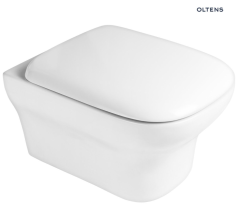 Oltens Gulfoss Miska WC wisząca PureRim z powłoką z deską wolnoopadającą biała 