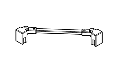 Kermi Cada XS Stabilizator 1200 mm ściana boczna-pole stałe srebro wysoki połysk