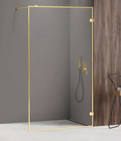New Trendy Avexa Gold Shine Kabina walk-in 50 cm szkło 6 mm z ramką, złoty połysk