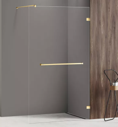 New Trendy Avexa Gold Shine Kabina walk-in 100 cm z wieszakiem, szkło 6 mm, złoty połysk