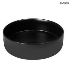 Oltens Lagde umywalka 35,5 cm nablatowa okrągła z powłoką SmartClean czarny mat
