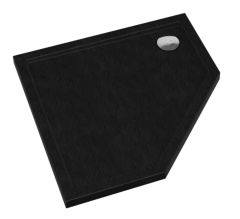 Schedline Sharper Black Stone Brodzik akrylowy pięciokątny 80x80 cm czarny kamień