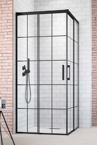 Radaway Idea Black KDD Factory Kabina prostokątna 90Lx80R profil czarny