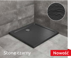 Radaway Doros C Stone Brodzik kwadratowy 80x80 cm czarny