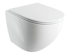 Omnires OTTAWA COMFORT Miska WC bezkołn. z deską wolnoopadającą, 54 x 37 cm biały połysk